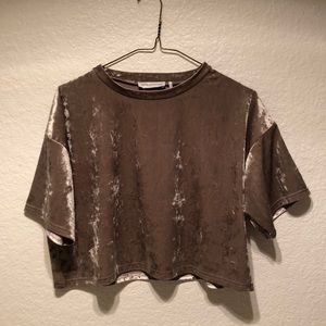 Urban Outfitters Crushed Velvet Crop Top